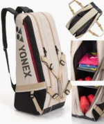 Yonex Gearlogic Racket Bag 6PCs - Beige/Black - Image 6
